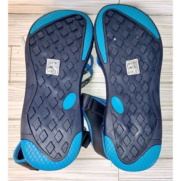 NWB Nova Utopia Blue w/ Yellow Outdoors Sport Sandals S:10 - Picture 7 of 8